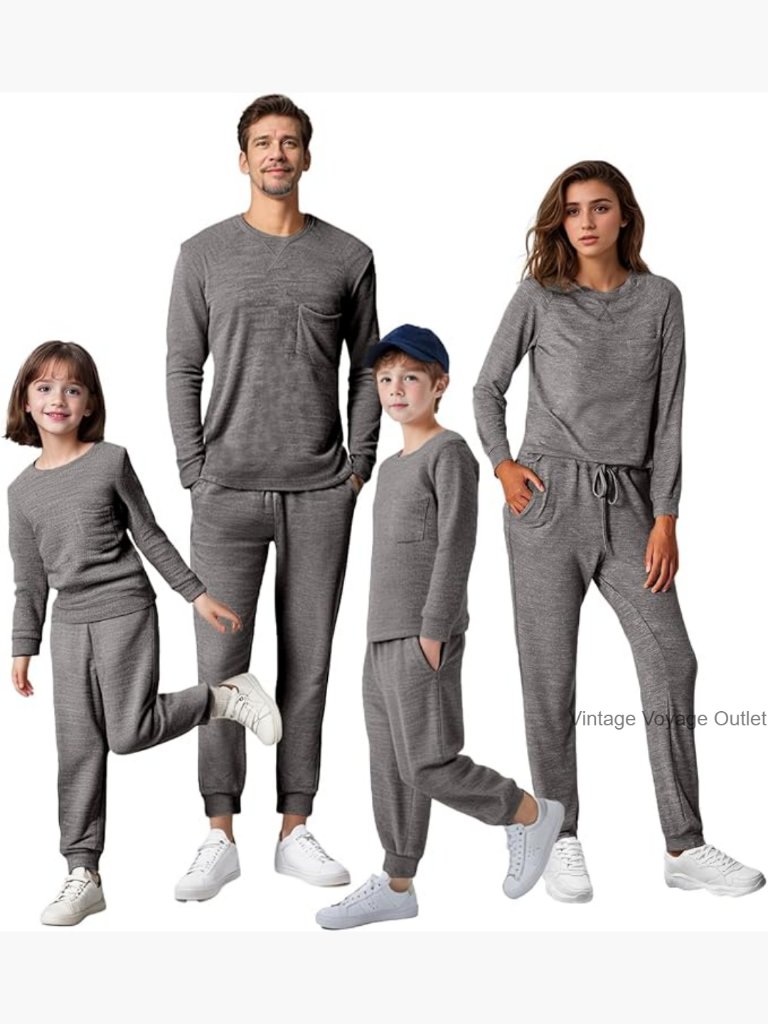 Family Matching Pajama Sets 2 Piece Long Sleeve Soft Lounge Sleepwear With